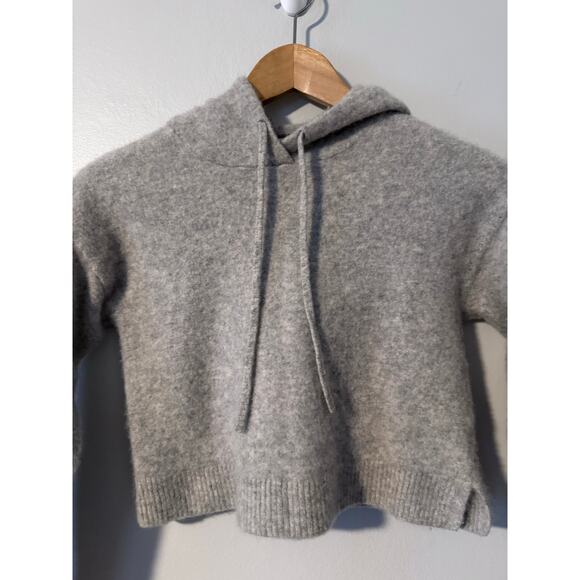 REFORMATION Jeans gray 100% cashmere cropped soft casual hoodie sweater top - Picture 2 of 8